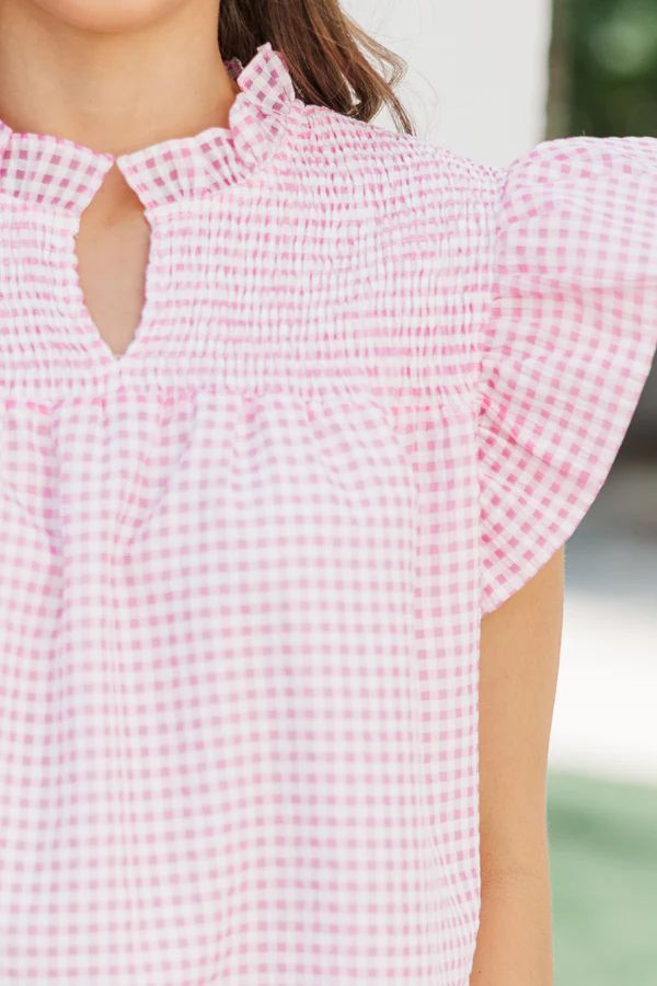 Sunday Dreaming Pink Gingham Blouse Sunday Dreaming Pink Gingham Blouse