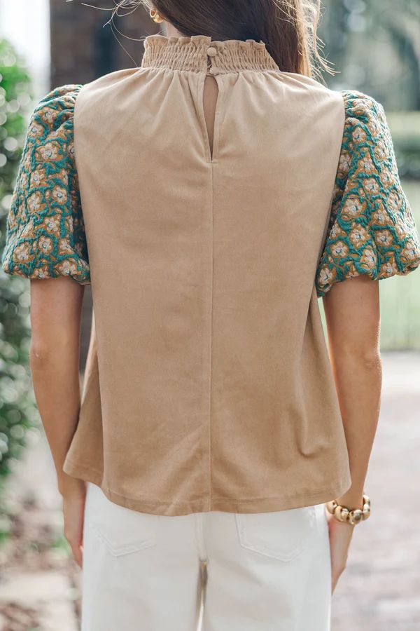 A Little Statement Teal Floral Courdory Blouse A Little Statement Teal Floral Courdory Blouse