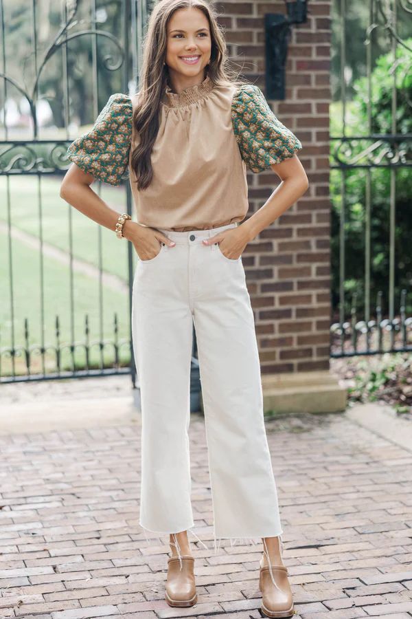 A Little Statement Teal Floral Courdory Blouse A Little Statement Teal Floral Courdory Blouse
