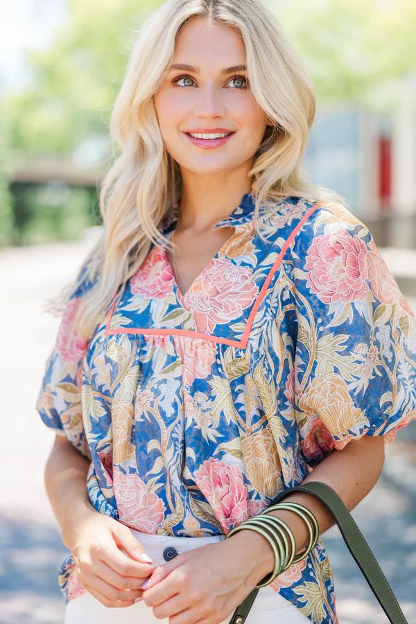 Remember The Moment Navy Floral Blouse