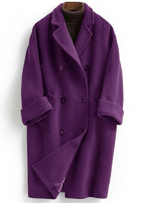 Woolen Coat trendy plus size long double breast women coats Notched Woolen Coat trendy plus size long double breast women coats Notched