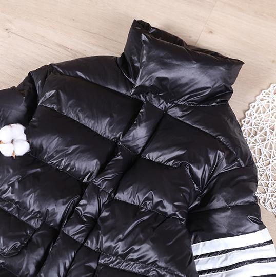 Fine black duck down coat womens parka stand collar zippered New winter outwear Fine black duck down coat womens parka stand collar zippered New winter outwear