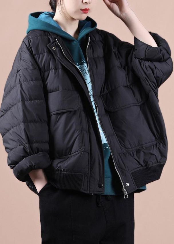 Fine casual womens parka coats black Large pockets down coat winter Fine casual womens parka coats black Large pockets down coat winter