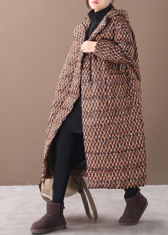 Fine yellow plaid down coat winter plus size jacket hooded zippered Luxury coats Fine yellow plaid down coat winter plus size jacket hooded zippered Luxury coats