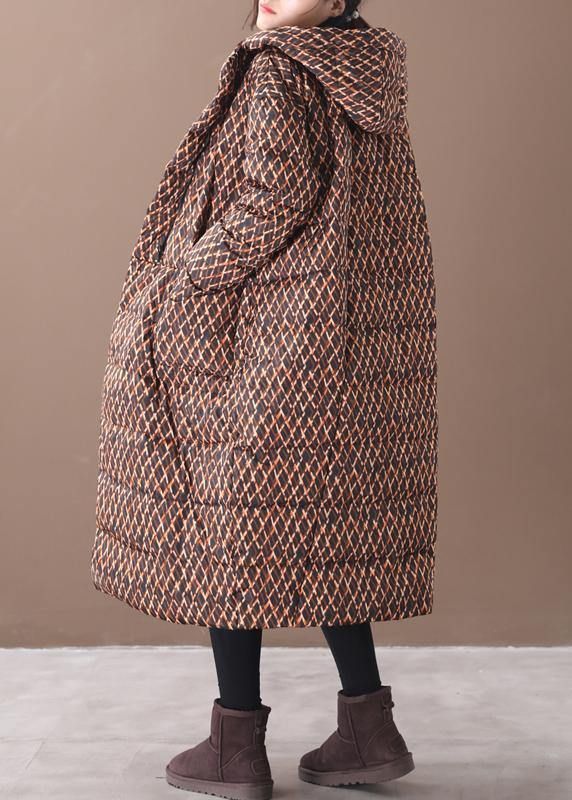 Fine yellow plaid down coat winter plus size jacket hooded zippered Luxury coats Fine yellow plaid down coat winter plus size jacket hooded zippered Luxury coats