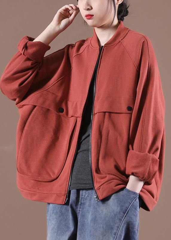 Street Orange Pockets Spring Jacket