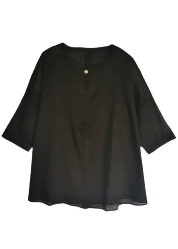 White Button Loose Casual Fall Blouses Three Quarter Sleeve White Button Loose Casual Fall Blouses Three Quarter Sleeve